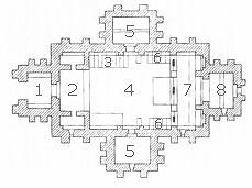 Esquema en planta de Santa Cristina de Lena